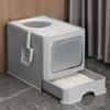 Extra Large Totally Closed Cat Litter Box-Drawer Type Anti-Splash Cat Sandbox Detachable Odor Removal Cat Litter Pan Cat Toilet
