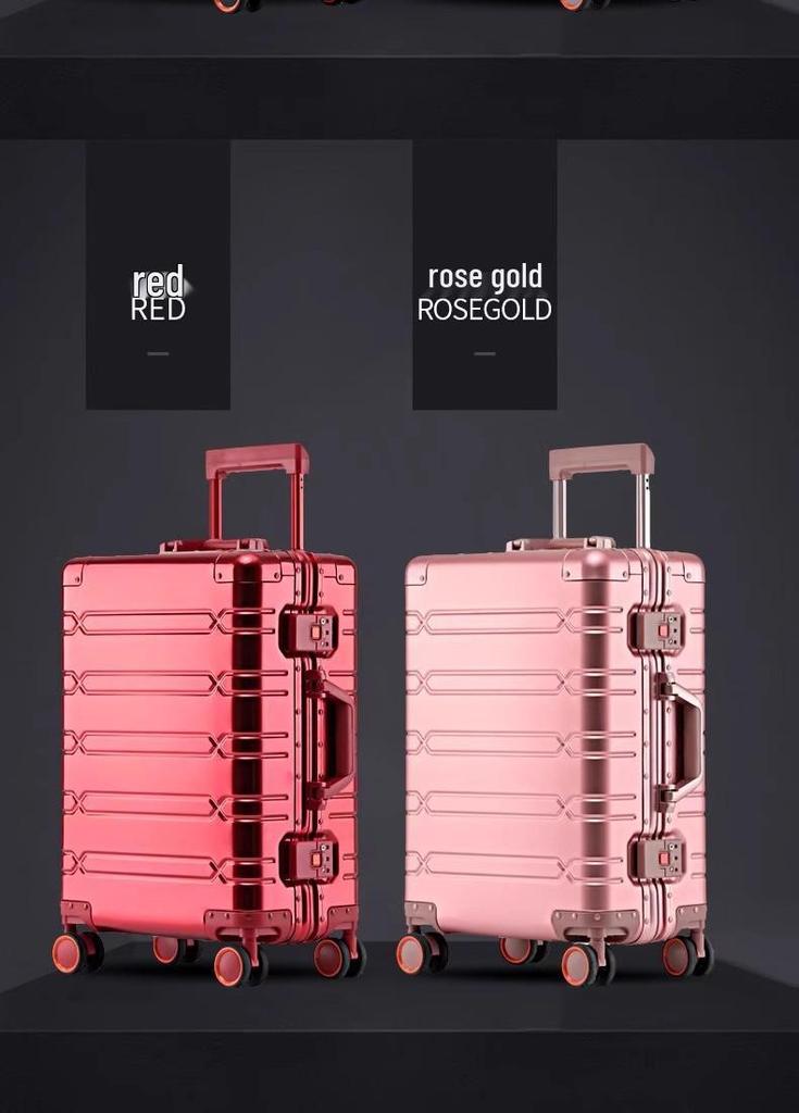 Leichter 20-Zoll Aluminium-Magnesium-Koffer, Vollaluminium mit Zahlenschloss, 28-Zoll Große Kapazität für Reisen