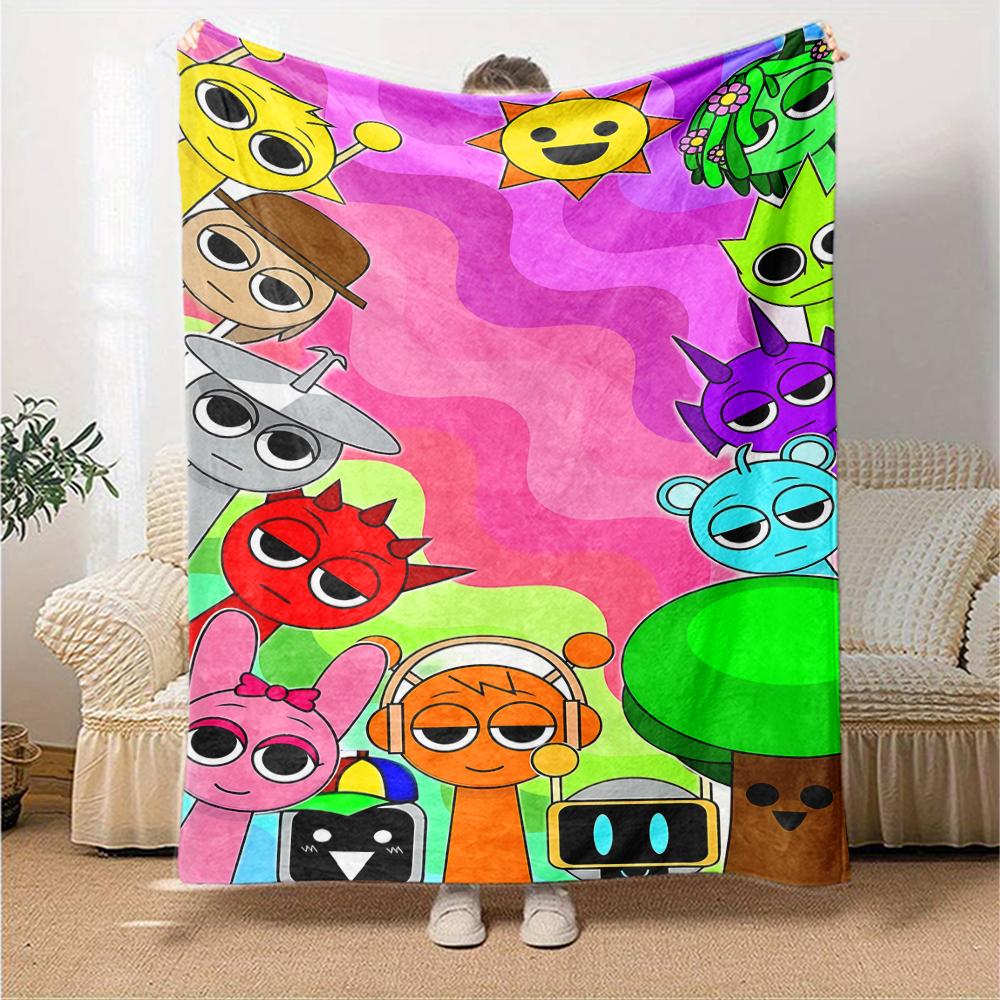 1pc SPRUNKI9 Blanket, Gift, for Men and Women, Soft Blanket, Good for Sofa Bed Couch Travel, Lightweight Flannel Blanket