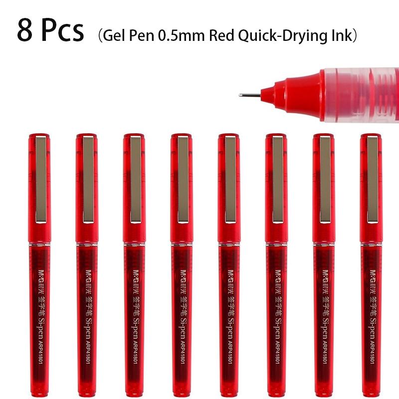 M&G 4/8/12/10/20pcs Gel Pen&Refill Set 0.5mm Black Red Blue Quick-drying Ink Water-based Ballpoint Pen Office Writing Stationery