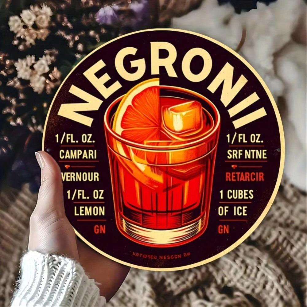 Vintage Negroni Tin Wall Sign Metal Home Decor Bar Kitchen Art
