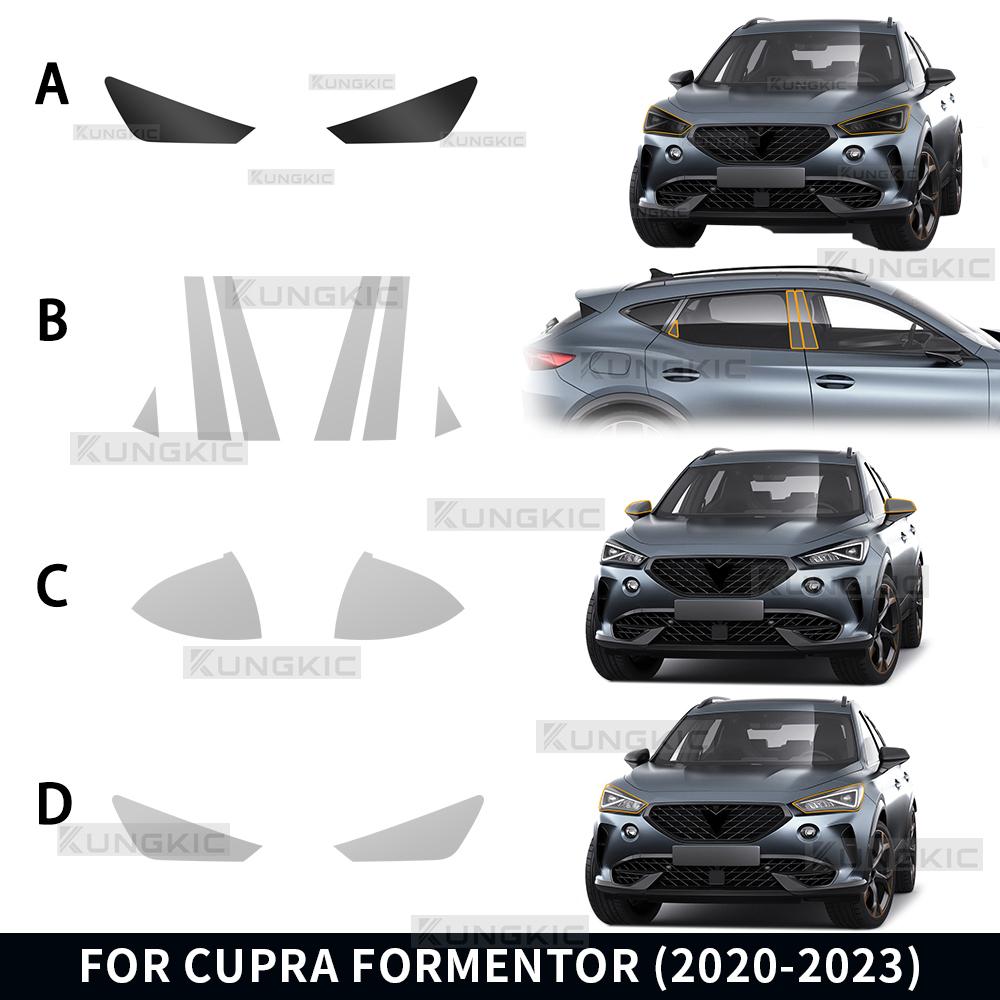 Φιλμ Προστασίας Βαφής για Seat Cupra Formentor 2020-2023 Φώτα Εμπρός Στύλοι Β Διαφανές PPF Αντι-Γρατζουνιές