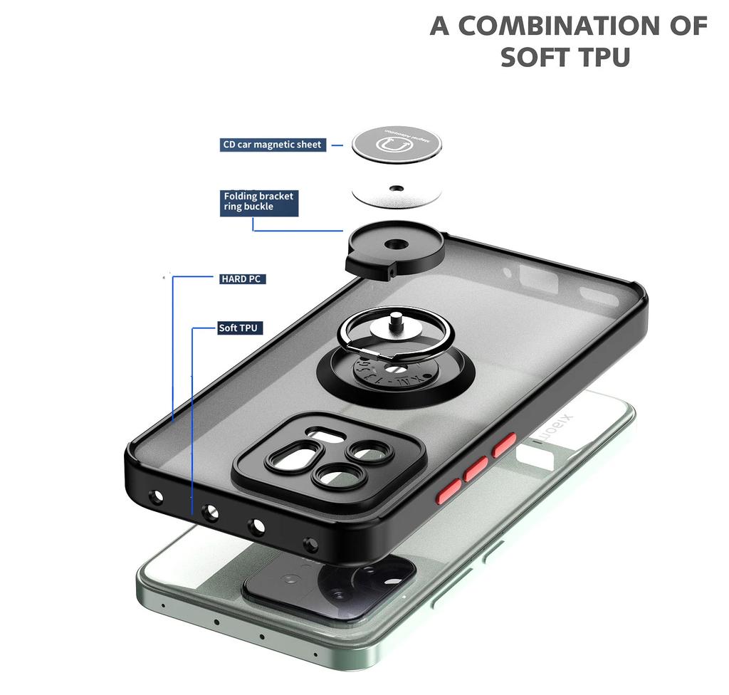 Magnetic Ring Holder Case For Xiaomi Mi 14T 13T 12T 11T 10T 15 Pro Funda For Mi 13 12 11 Lite Ultra Shockproof Armor Phone Cover