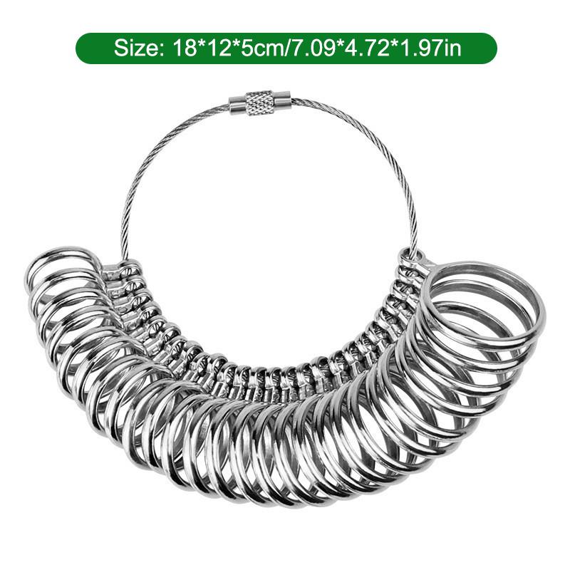 Kovové kroužkové měřidla Sizer Meter Ruční smyčka Šperky Měřicí Prsten Nástroj Prst Pravítko Měření Obvodu prstu Velká Británie