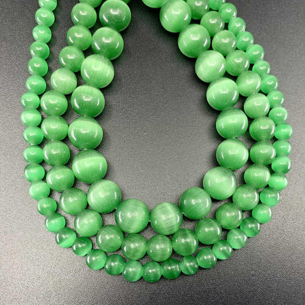 8mm White Cat's Eye Stone Beads for DIY Jewelry Bracelet