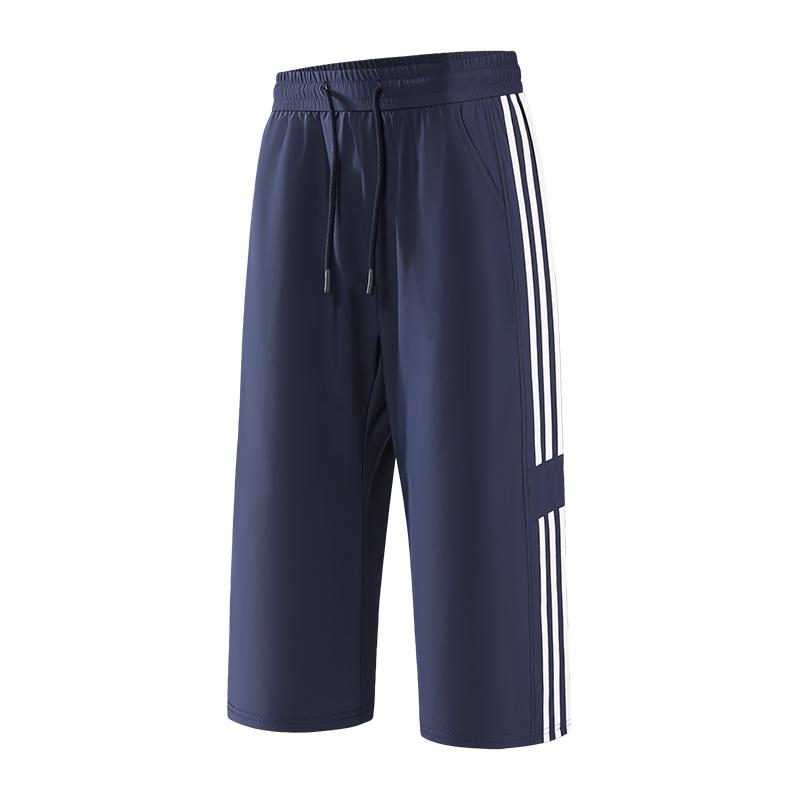 Smiling Mall - E Grote Maat Mannen IJszijde Korte Broek Casual Ademende Sportbroek 3XL donkerblauwe kleur