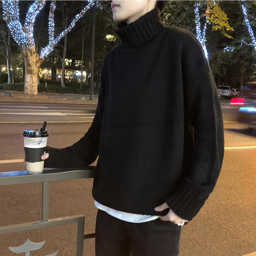 Turtleneck Sweater Men Long Sleeve High 