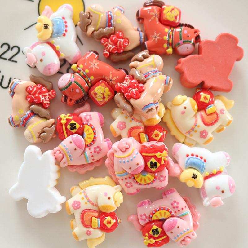 10 ks Kreslené Roztomilé Poníky Pryskyřičné Přívěsky Zábavné Zvěrokruhové Koňské Ozdoby Diy Pouzdro na Telefon Ledničkový Magnet Sponky do Vlasů Příslušenství