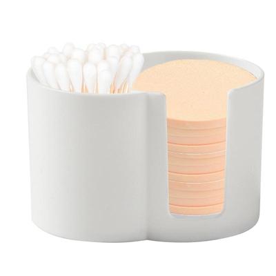 Contenedor de bastoncillos de algodón Dispensador de Q-tips Agujero Doble Dispensador de almohadillas de algodón Dispensador de almohadillas de algodón Portátil Soporte para palillos de hilo dental Hilo dental