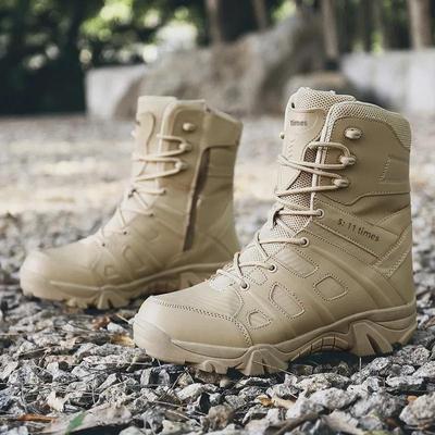 Męskie taktyczne buty bojowe typu high-top w dużych rozmiarach (Nie. 46 & 47) - Styl Militarny do Wspinaczki Górskiej na Świeżym Powietrzu.