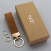 Belleterny Frosted Genuine Leather Keychain - Luxury Keyring Pendant with Logo Customization.