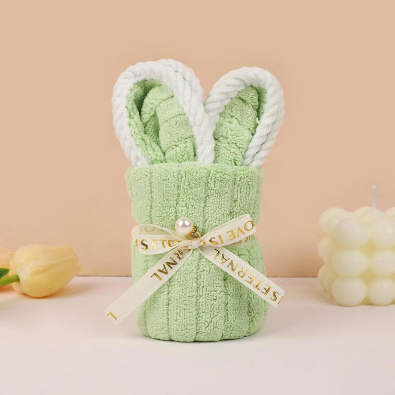 5Pcs Rabbit Towel Set Easter Gift Home Kitchen Bathroom Decor Supplies Wedding Baby Shower Kids Birthday Party Favors Guest Gift