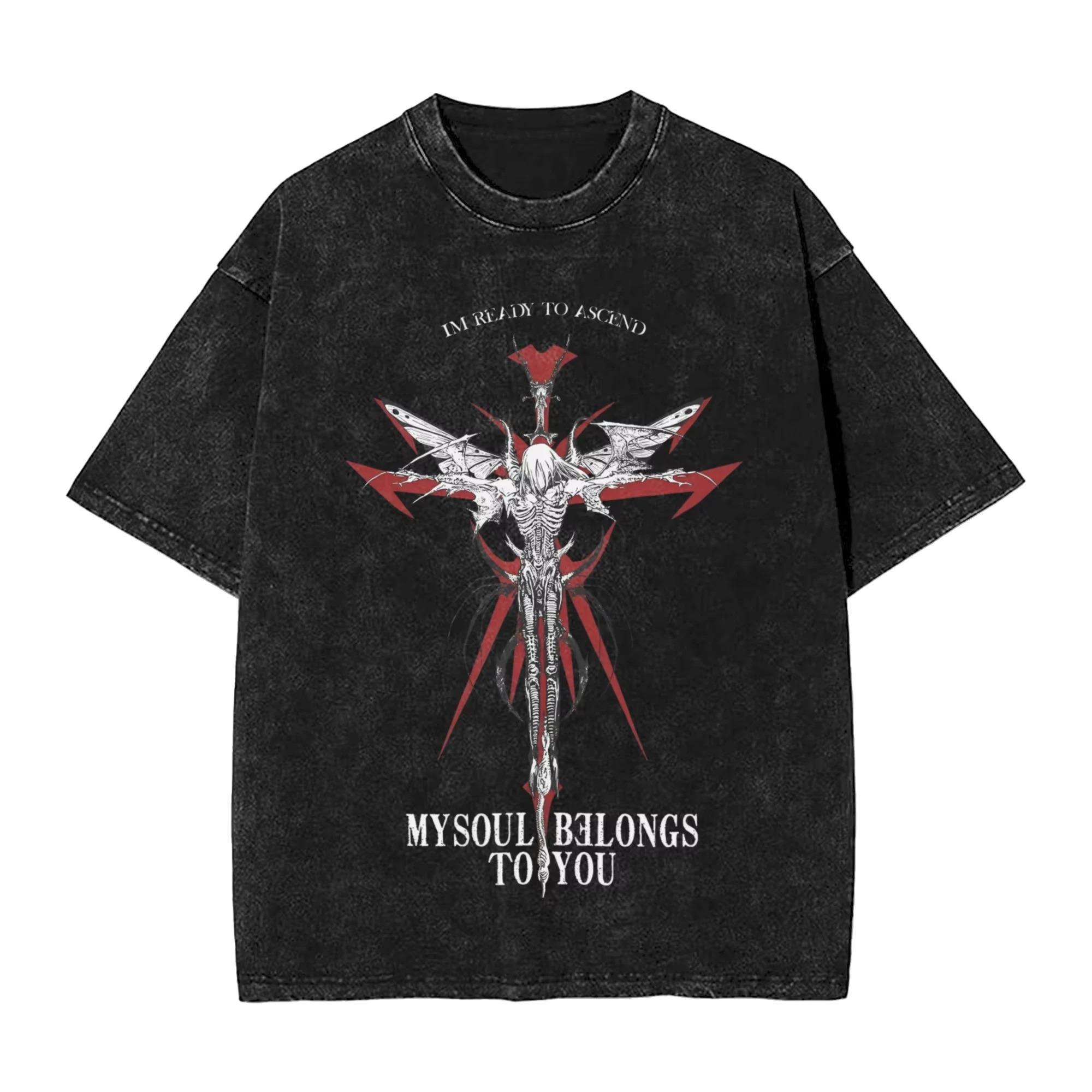 

BMTH Bring Me The Horizon Album Poster Graphic Print Washed TShirt Man Women Vintage YK Fashion CottonTee Oversized Loose Top S