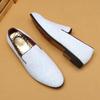 7516 Men's Shoes Doudou Shoes British Fashion Pointed Leather Shoes Korean Version Sequins Personalized Men's Shoes Large Size Foreign Trade Shoes