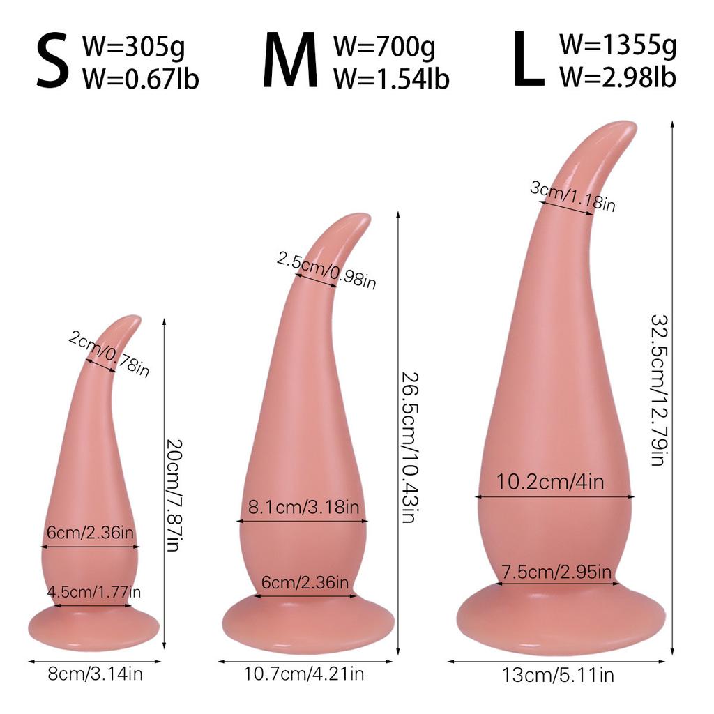 Super Thick Tail Anal Plug Three Piece Set For Male And Female Masturbation And Anal Expansion