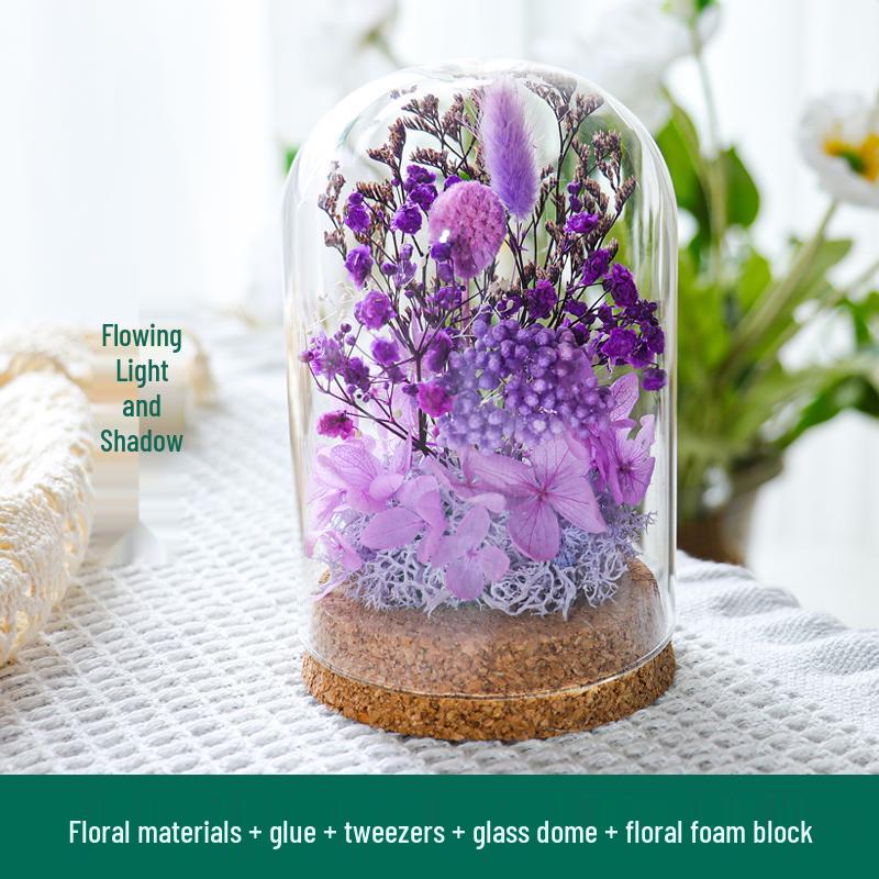 Preserved Flower Glass Dome DIY Kit for Handmade Decoration and Gifts