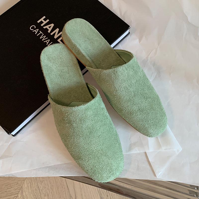 

Модная и легкая кожаная сумка, голова-дракон, новинка 2025, модные простые ленивые тапочки на плоской подошве с одним педалем 40 светло-зеленый