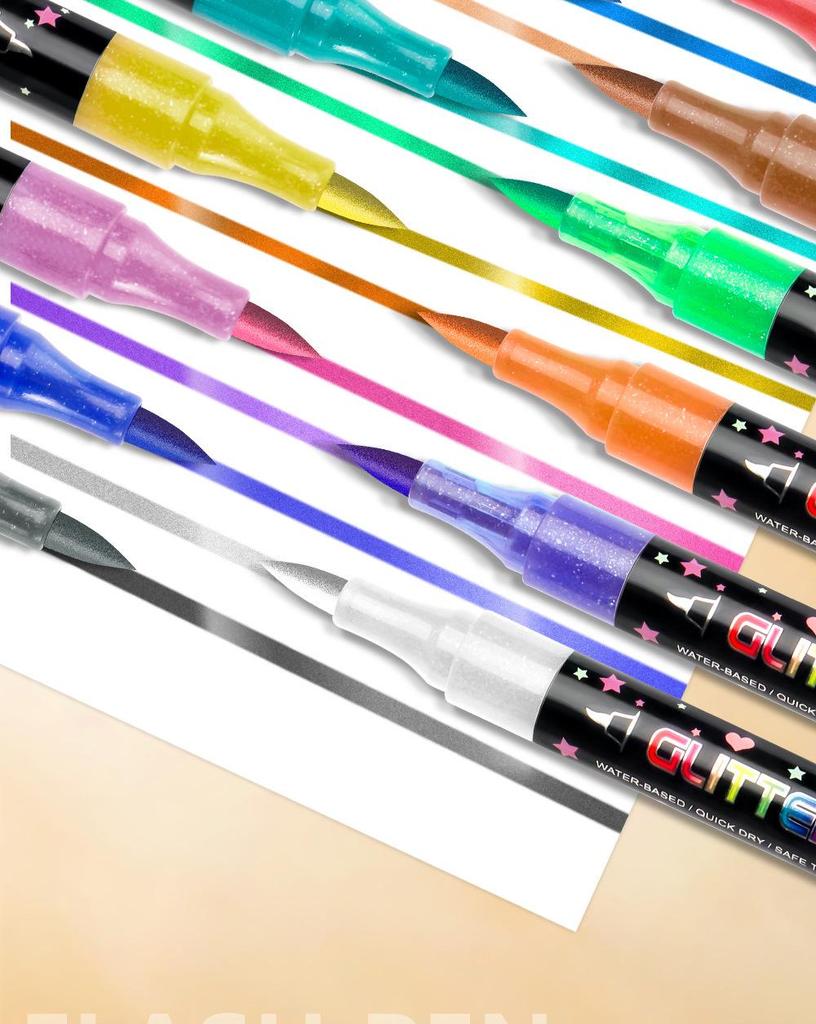 Dual-Color Double-Ended Acrylic Flash Marker Pen for Handwriting