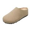 2025 autumn and winter new flat-bottomed lazy one-pedal half slippers matte leather retro bag head slippers women