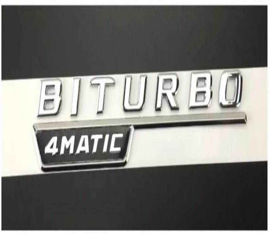 CAR STYLING 3D BITURBO 4MATIC ABS STICKER Plastic Car Trunk Fender Letters Emblems Decal Sticker for A G Badge Decals