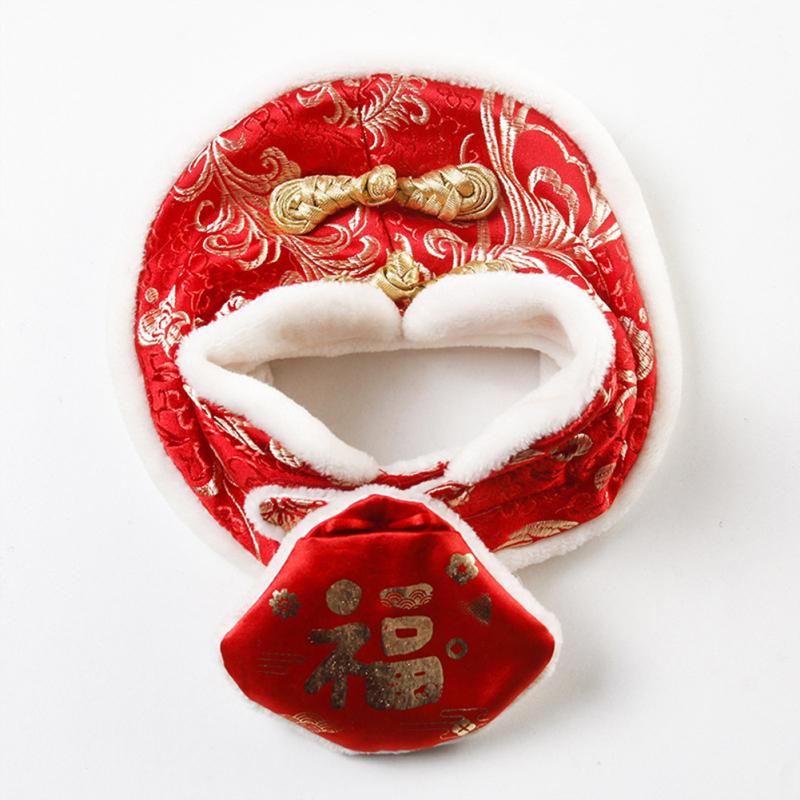 Cat  Tang-Suit  Festive  Cloak Warm Collars With Red Envelope Autumn Winter Chinese Style New Year