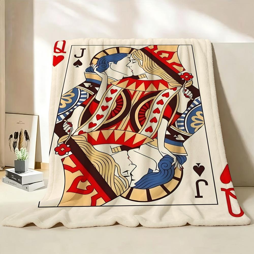 Game P Playing C Cards Throw Flannel Throw Blanket Suitable for Sofa Living Room Bedroom
