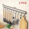 Kitchen Utensils Storage Row Hook Holder Wall Mounted Drill-free Hooks Rack for Bathroom Robe Towel Coat Hanging Home Use