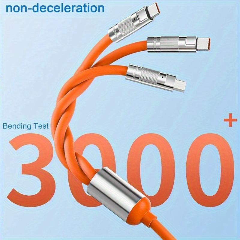 4FT Multi Charging Cable, 3 in 1 Multiple Charger Cable 3 Port IP/Type-C/Micro, Braided Universal Phone Charger Cord with Type-C