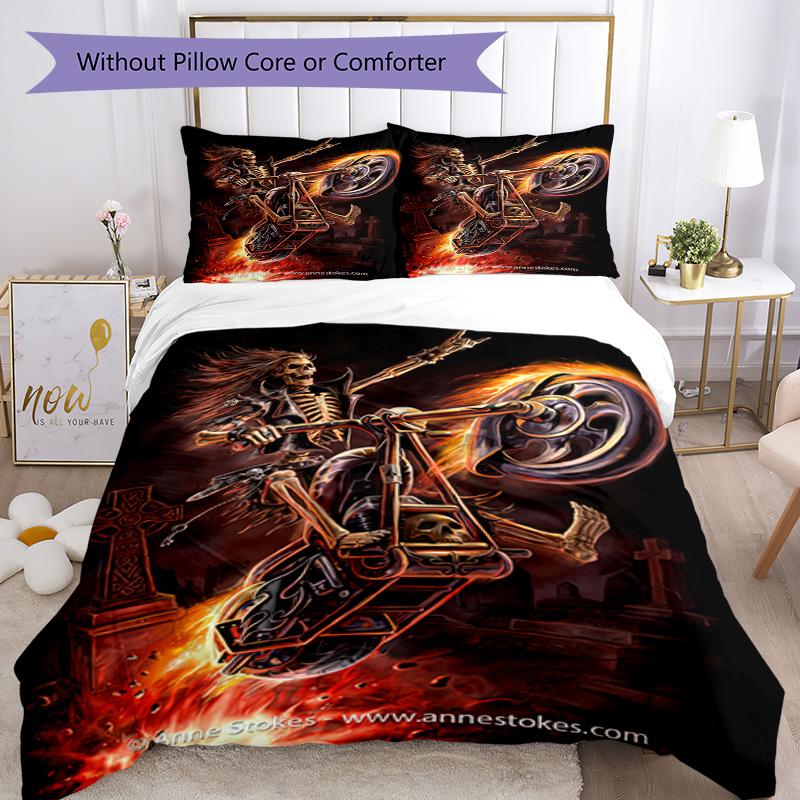 Set Biancheria da Letto Stile Gotico Traspirante Copripiumino con Federe Biancheria da Letto Decorativa per Camera da Letto Decorazione Casa Regalo di Compleanno