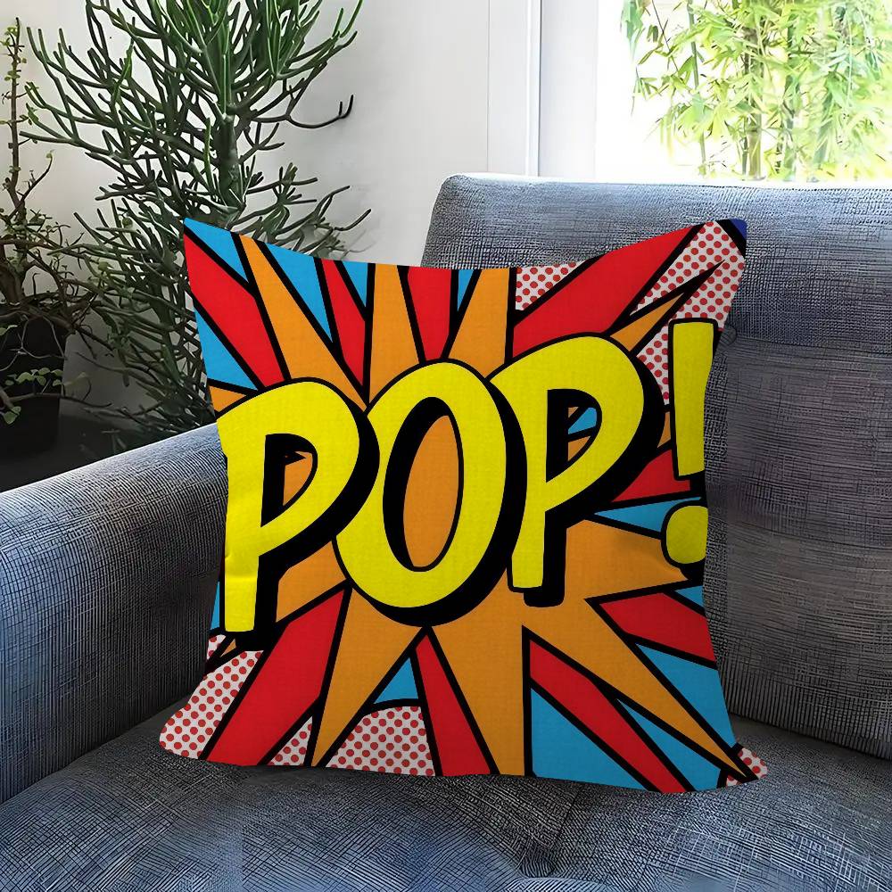 Roy Lichtenstein Pop Art Doublesided Printed pillow cover Short plush Suitable living rooms bedrooms sofas throw cushion cover