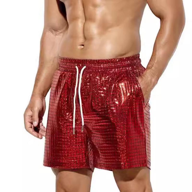 Men's Cross-border Patent Leather Beach Shorts: Casual Three-Color Design