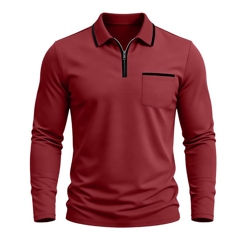 Men S Long Sleeve Polo Shirt Casual Regular Fit Top