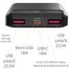 Batterie externe 10000mAh USB USB-C micro-USB Charge Rapide écran LED Phonillico®