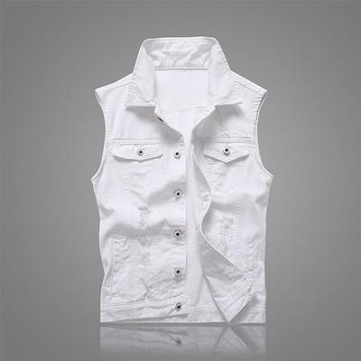 3 Colors Vintage Mens Sleeveless Ripped Jeans Vest Denim Waistcoats Plus Size S-5XL