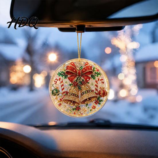 Festive Tree Hanging Christmas Acrylic Ornament 2D Flat Double Side Printed Thoughtful Gifts for Friends Santa Snowman Pendant Window Holiday Decor