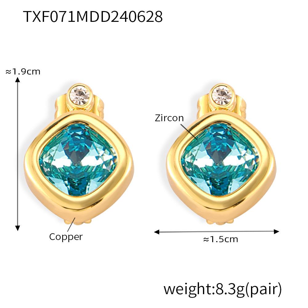 Chic Style Jewelry Set with Interchangeable Zircon - Unique Copper Design