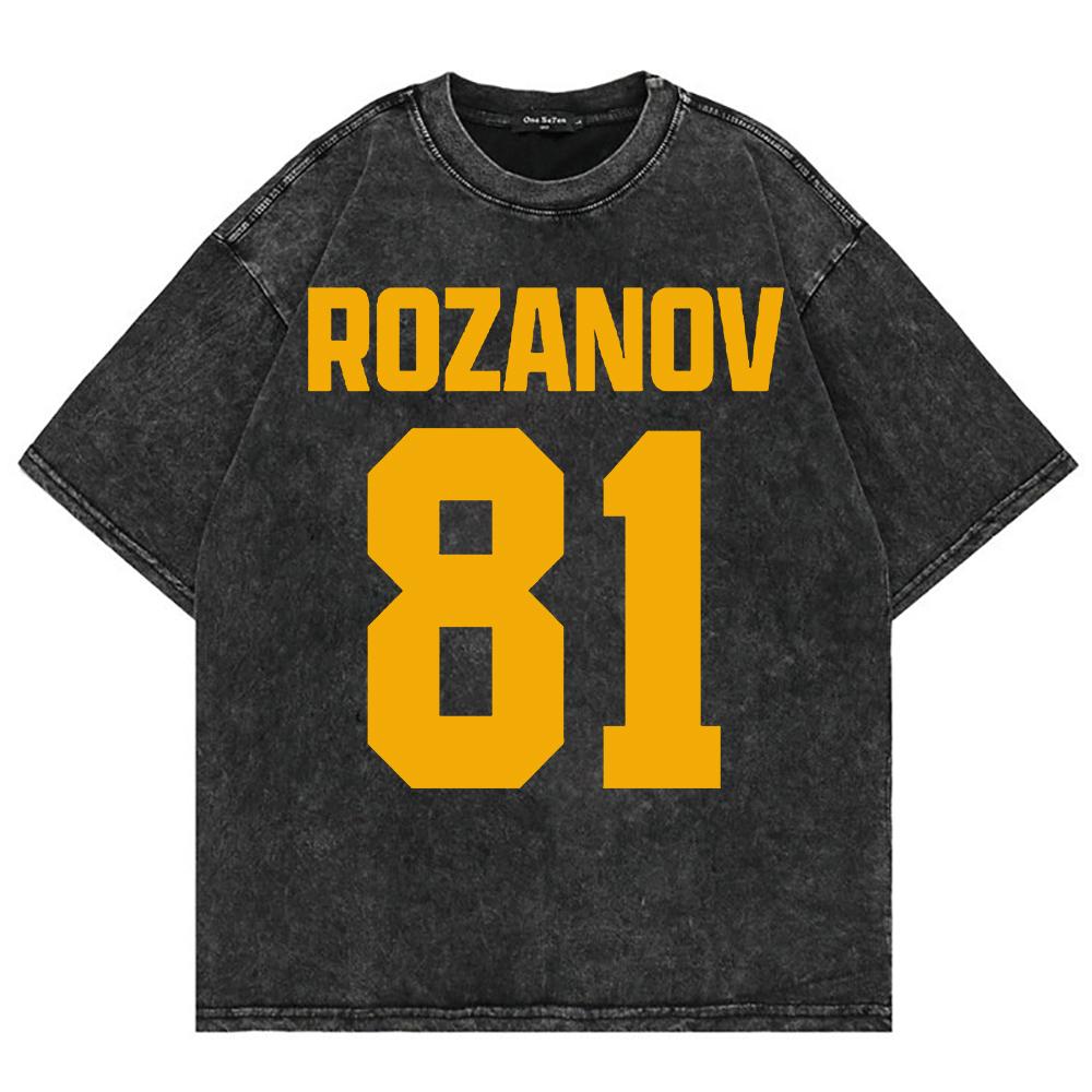 100% Baumwolle Vintage Gewaschen Beheizte Rivalität Ilya Rozanov 81 Boston Raiders T-Shirt Herren Scott Hunter Shane Hollander Säurewaschung T-Shirts