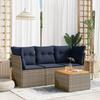 VidaXL Garden Lounge Set with Cushions 4 Pcs, Patio Sofas, Furniture Set, Outdoor Terrace Furniture, Grey 3255802