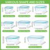 Wholesale 8 Pack Borosilicate Glass Food Containers With Airtight Buckle Lids Household Kitchen Food Organizer