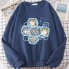 Eis Katze Lustige Cartoons Katzen Süßer Aufdruck Sweatshirt Herren Damen Harajuku Rundhals Kapuzenpullover Herbst Aufdrucke Sportbekleidung Hip Hop Lockerer Kapuzenpullover