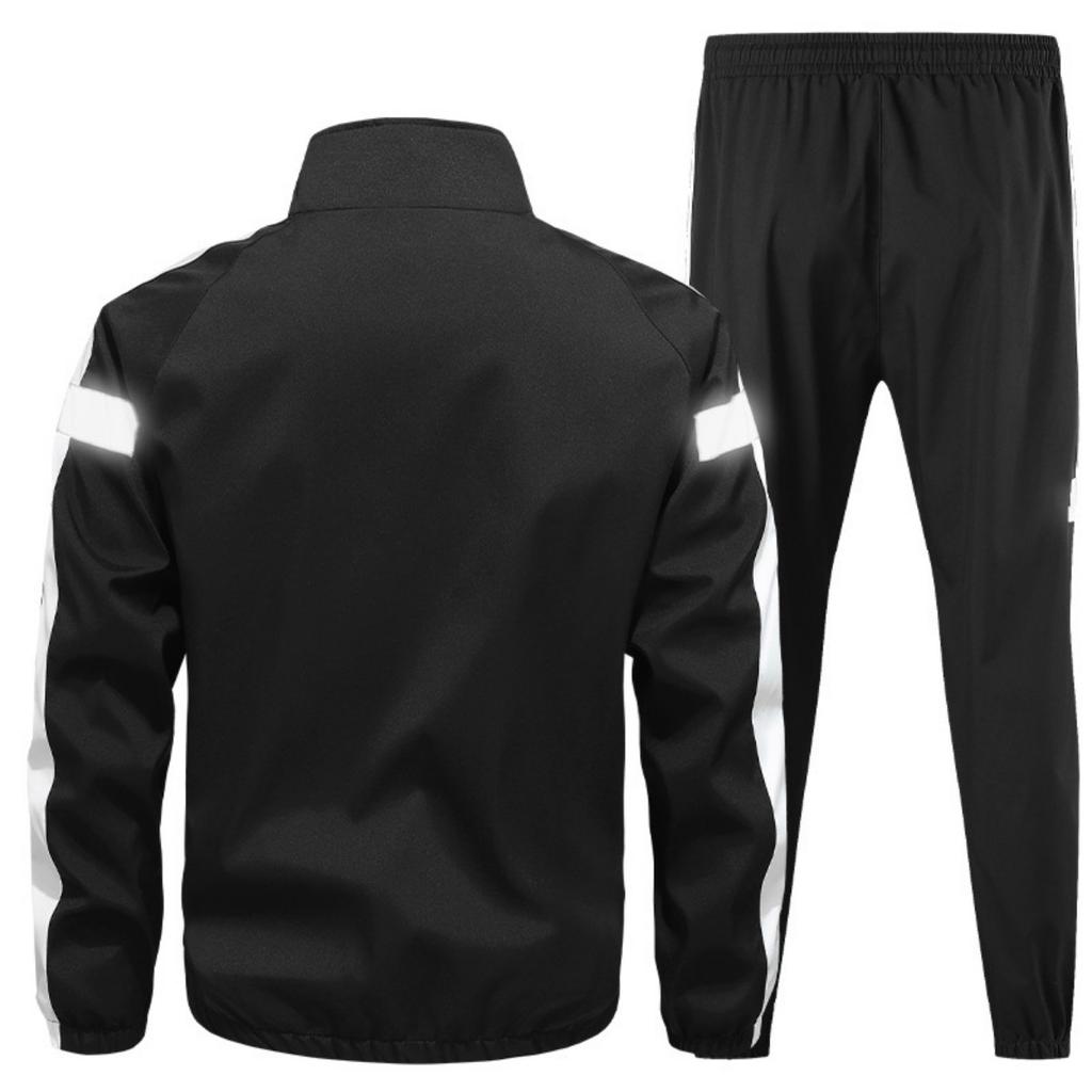 Sports Suit Men's Spring and Autumn New Reflective Label Two-piece Set Running Casual Sportswear Couple Outfit