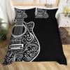 Music Guitar Duvet Cover Digital Printing Set Bedding Decorative Quilt Cover Pillowcase Three-Piece Set