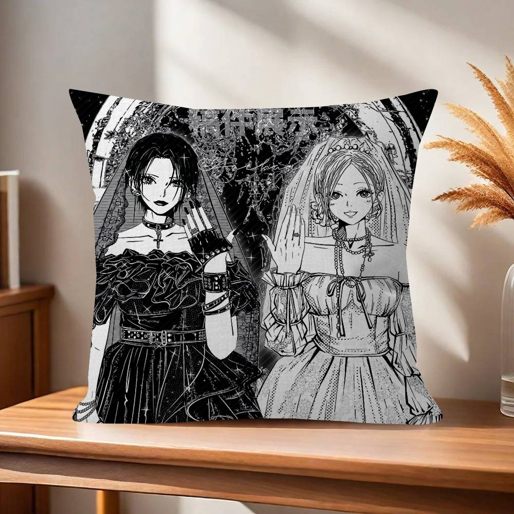 Classic Anime NANA Girl Pillow Covers Cartoon Sofa Decorative Home Doublesided Printing Short Plush Cute Cushion Cover