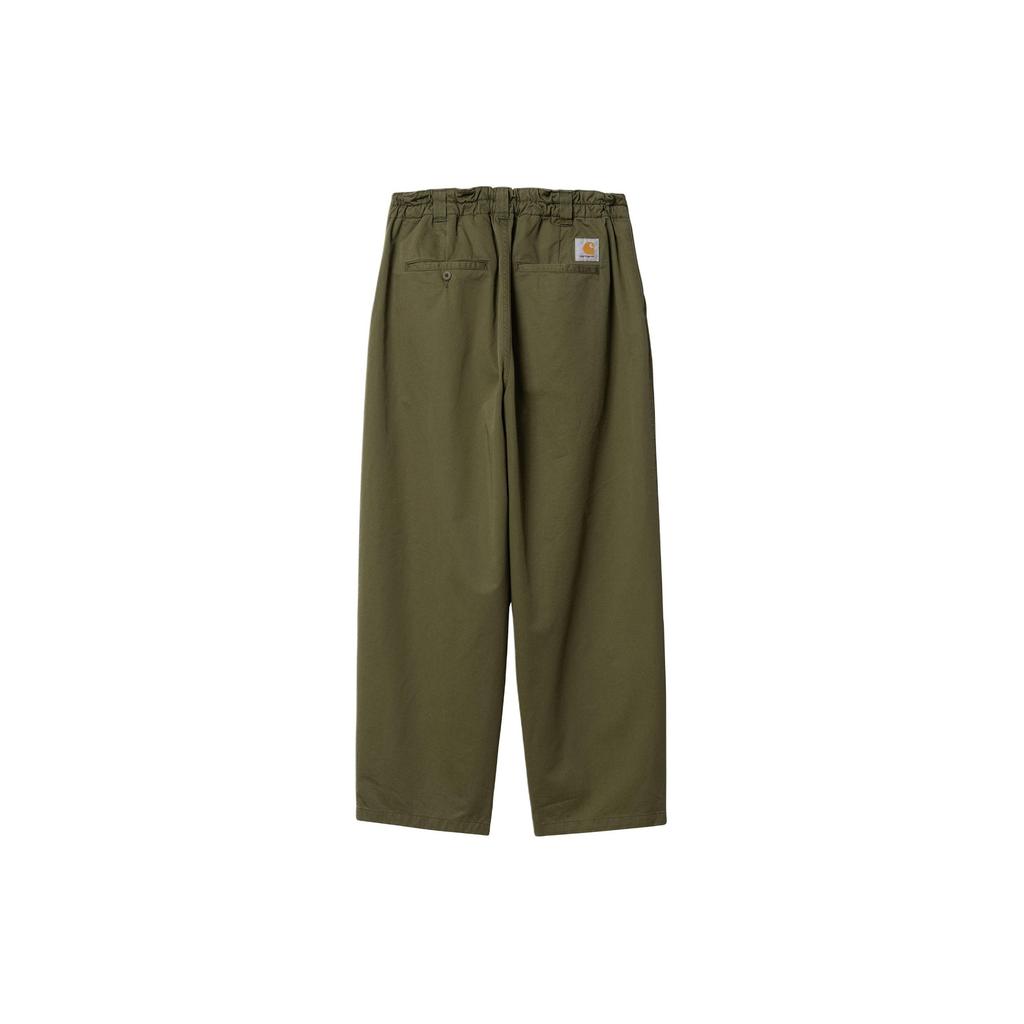 Carhartt WIP SS24 Marv Pant Loose Fit Straight Leg Solid Color Square Label Zipper Casual Pants Men pants Army-Green I033129-1YS-06