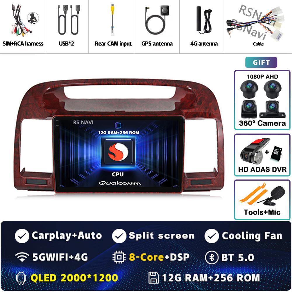 Android 14 Carplay Car Radio For Toyota Camry 5 XV 30 2001 2002 - 2006 Multimedia Video Player Navigation GPS Stereo 2Din DVD BT