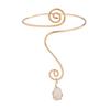 Water Drop Stone Pendant Stones Arm Cuff Bracelets Iron Spiral Upper Arm Bracelet  Wedding