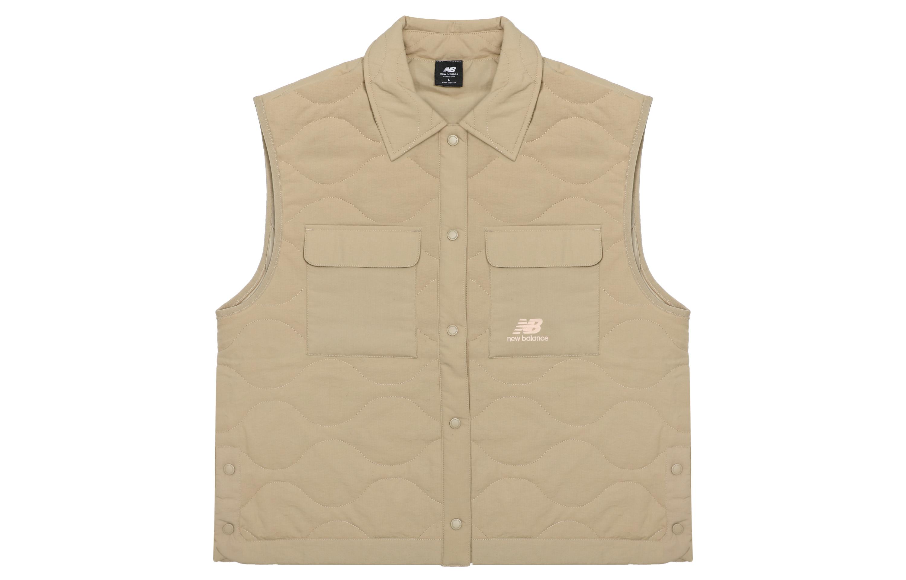 New Balance Vests Women s Khaki Lapel Moderate Workwear AWV23317-INC L