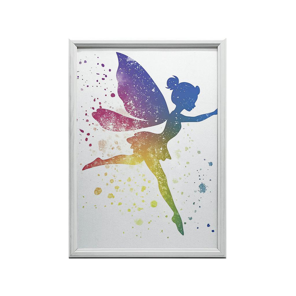 Poster Fairytale Fairy In Rainbow Colors Poster Fairytale Fairy In Rainbow Colors, 50X70 Cm, Frameless, Premium Canvas On Stretcher