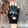 Punk Half Finger Gloves Mesh Accents Rebellious Style Perfect Raves Themed Parties