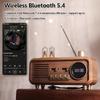 Wireless Retro Bluetooth Speaker Portable Vintage Bluetooth Soundbar FM Radio with Ambient Light Time Display Support TF USB AUX